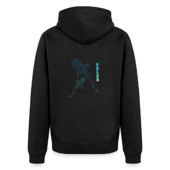 Oslob (en anglais seulement) - Veste à capuche bio Premium Unisexe - noir - Dos - Nico (187cm)