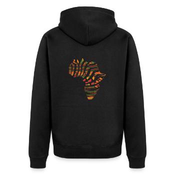 Afrika Kene Ghana Südafrikanisch Afrikanisch Kente - Unisex Premium Bio Zip Hoodie - Schwarz - Hinten - Nico (187cm)