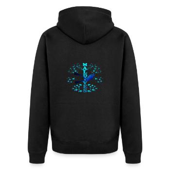 Malediven Blau Maldives Bleu - Veste à capuche bio Premium Unisexe - noir - Dos - Nico (187cm)
