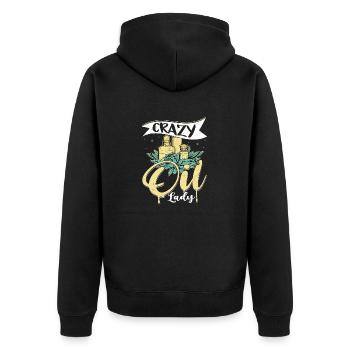 Crazy Oil Lady Natural Healing Essential Oil - Unisex Premium Organic Zip Hoodie - black - Back - Nico (187cm)