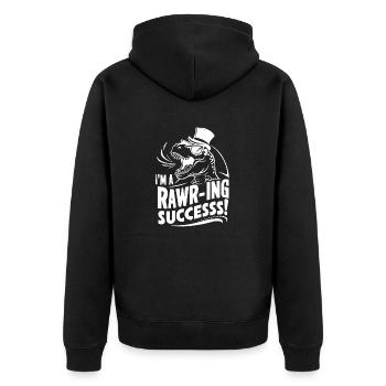 DINOSAUR I'M A RAWR-ING SUCCESS - Unisex Premium Organic Zip Hoodie - black - Back - Nico (187cm)