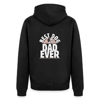 Meilleur Papa De Chien Jamais Frenchie Bouledogue Français - Veste à capuche bio Premium Unisexe - noir - Dos - Nico (187cm)