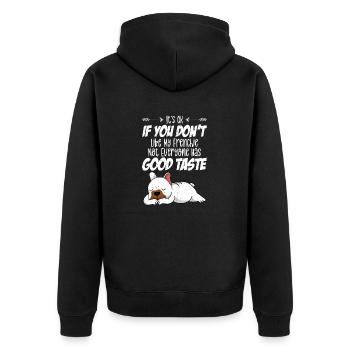 It's OK If You don't Like My Frenchie Owner French - Unisex Premium Bio Zip Hoodie - Schwarz - Hinten - Nico (187cm)