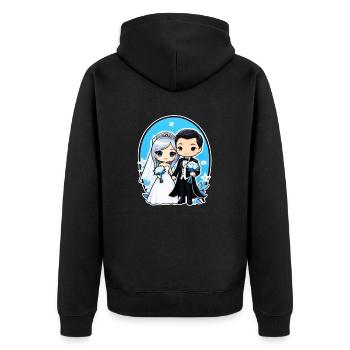 just married - pour mariage - Veste à capuche bio Premium Unisexe - noir - Dos - Nico (187cm)