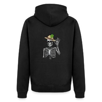 Jardinier squelette Épinards Jardinage Mime Végétarien - Veste à capuche bio Premium Unisexe - noir - Dos - Nico (187cm)