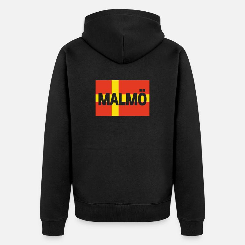 Drapeau de Malmö - Veste à capuche bio Premium Unisexe - noir