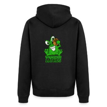 Take Me To Your Latkes T-Shirt Drôle Vert Espace - Veste à capuche bio Premium Unisexe - noir - Dos - Nico (187cm)