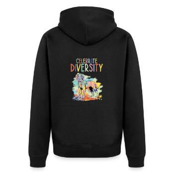 Celebrate Diversity Lab Owner Labrador Retriever - Unisex Premium Organic Zip Hoodie - black - Back - Nico (187cm)