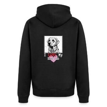 J’aime mon labrador retriever propriétaire de laboratoire noir - Veste à capuche bio Premium Unisexe - noir - Dos - Nico (187cm)