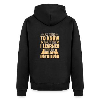 Tout ce que j’ai besoin de savoir Propriétaire d’un Golden Retriever - Veste à capuche bio Premium Unisexe - noir - Dos - Nico (187cm)