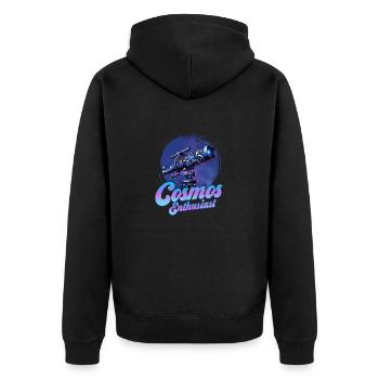 Cosmos Enthusiast Stargazer Telescope Astronomy - Unisex Premium Bio Zip Hoodie - Schwarz - Hinten - Nico (187cm)