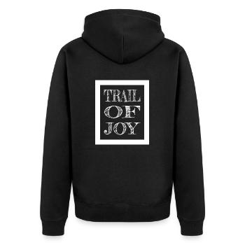 jokes funny quote blissful joy fun blissful living - Unisex Premium Organic Zip Hoodie - black - Back - Nico (187cm)