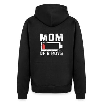 Maman de 2 garçons Chemise cadeau de Son Mothers - Veste à capuche bio Premium Unisexe - noir - Dos - Nico (187cm)