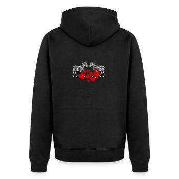 Zebras In Love Funny Stripes Animal Lovers Cute - Unisex Premium Organic Zip Hoodie - black - Back - Nico (187cm)