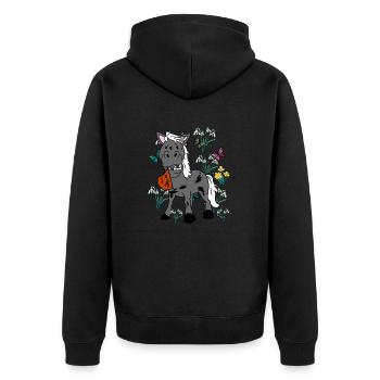 Cheval Chevaux Printemps Poney Gaul Ross Cavalier - Veste à capuche bio Premium Unisexe - noir - Dos - Nico (187cm)