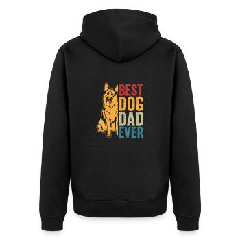 Best Dog Dad Ever German Shepherd Puppy Mom Dad - Unisex Premium Bio Zip Hoodie - Schwarz - Hinten - Nico (187cm)