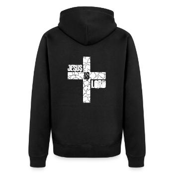 Jésus est Seigneur Croyez Croix Christ Foi Chrétien - Veste à capuche bio Premium Unisexe - noir - Dos - Nico (187cm)