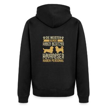 Havaneser haben Personal Herrchen Hunde Hund Frauc - Unisex Premium Bio Zip Hoodie - Schwarz - Hinten - Nico (187cm)