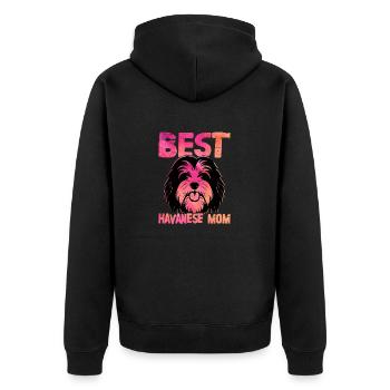 Meilleur propriétaire de chien havanais maman Havaneser - Veste à capuche bio Premium Unisexe - noir - Dos - Nico (187cm)