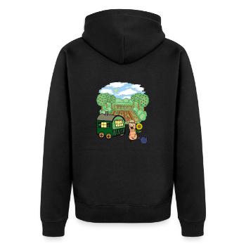 Construction Trailer, Gardener, Peanut, Vegetable, Flowers - Unisex Premium Organic Zip Hoodie - black - Back - Nico (187cm)