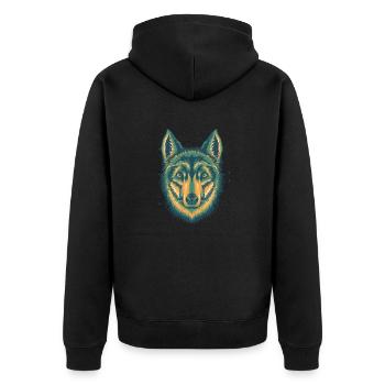 T-Shirt loup Cool Vintage loups verts chien canin - Veste à capuche bio Premium Unisexe - noir - Dos - Nico (187cm)