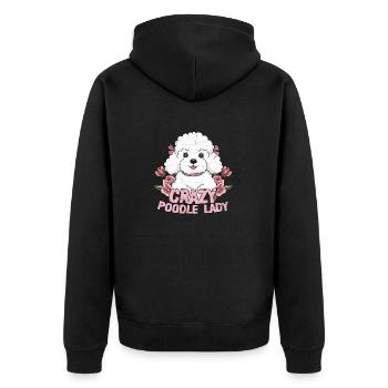 Caniche fou Dame Chien Propriétaire Chiot Maman - Veste à capuche bio Premium Unisexe - noir - Dos - Nico (187cm)