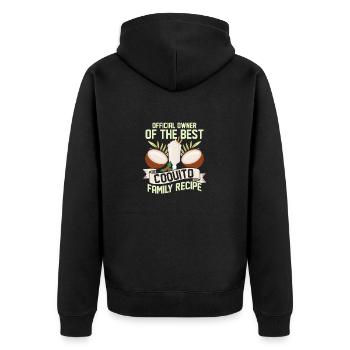 Best Coquito Family Recipe Puerto Rican Coconut Ru - Unisex Premium Organic Zip Hoodie - black - Back - Nico (187cm)
