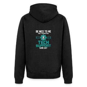 Probably Need Tech Support Some Day Computer Tech - Unisex Premium Organic Zip Hoodie - black - Back - Nico (187cm)