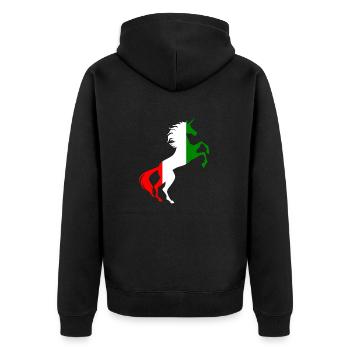 Licorne Hongrie Drapeau T-Shirt Licorne Magique Humour - Veste à capuche bio Premium Unisexe - noir - Dos - Nico (187cm)