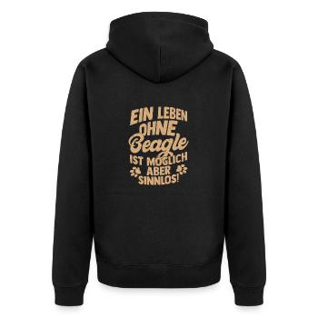 A life without a Beagle is possible but pointless! - Unisex Premium Organic Zip Hoodie - black - Back - Nico (187cm)