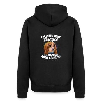 A life without a Beagle is possible but pointless! - Unisex Premium Organic Zip Hoodie - black - Back - Nico (187cm)