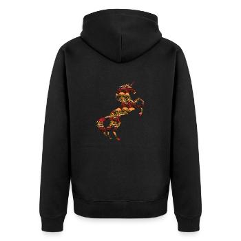 Junk Food Unicorn TShirt Unhealthy Foods Magical - Unisex Premium Organic Zip Hoodie - black - Back - Nico (187cm)