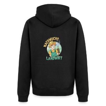 Nachwuchs Landwirt Bauernhof Bauer - Unisex Premium Bio Zip Hoodie - Schwarz - Hinten - Nico (187cm)