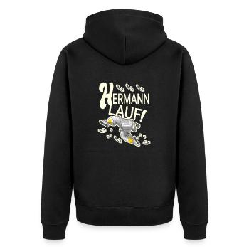 Hermann lustig - Veste à capuche bio Premium Unisexe - noir - Dos - Nico (187cm)