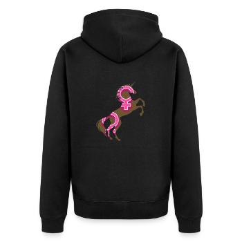 Weibliches Symbol Einhorn T-Shirt Magisches Einhorn-Wortspiel - Unisex Premium Bio Zip Hoodie - Schwarz - Hinten - Nico (187cm)