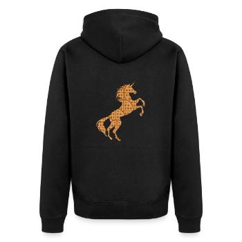 Licorne gaufre motif symbole T-shirt gaufres jeu de mots - Veste à capuche bio Premium Unisexe - noir - Dos - Nico (187cm)