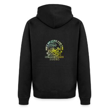 Ain't No Cure For The SummerTime Blues - Unisex Premium Bio Zip Hoodie - Schwarz - Hinten - Nico (187cm)