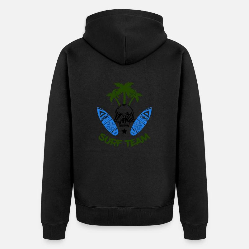 surf team - Unisex Premium Bio Zip Hoodie - Schwarz