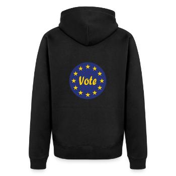 Die Europa Wahl - Unisex Premium Bio Zip Hoodie - Schwarz - Hinten - Nico (187cm)