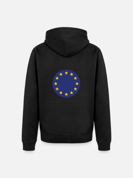 EU Flagge - Unisex Premium Bio Zip Hoodie - Schwarz