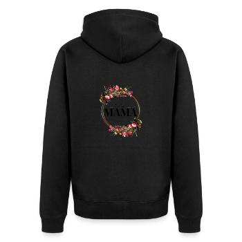 Beste Mama - Unisex Premium Bio Zip Hoodie - Schwarz - Hinten - Nico (187cm)