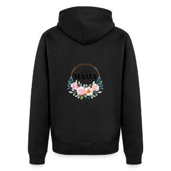 Beste Mama - Unisex Premium Bio Zip Hoodie - Schwarz - Hinten - Nico (187cm)