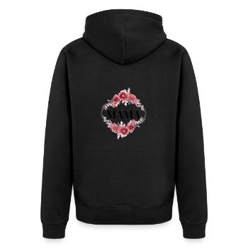 Beste Mama - Unisex Premium Bio Zip Hoodie - Schwarz - Hinten - Nico (187cm)