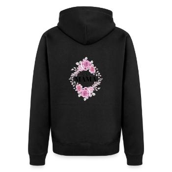 Beste Mama - Unisex Premium Bio Zip Hoodie - Schwarz - Hinten - Nico (187cm)