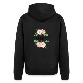 Ideen zum Muttertag - Geschenk für deine Mom - Unisex Premium Bio Zip Hoodie - Schwarz - Hinten - Nico (187cm)