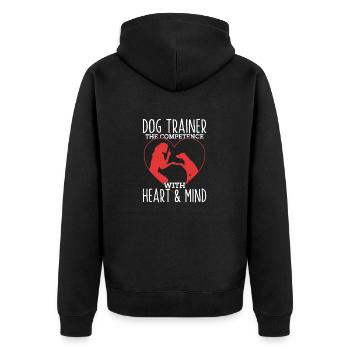 Dog Trainer The Competence With Heart & Mind Job S - Unisex Premium Organic Zip Hoodie - black - Back - Nico (187cm)