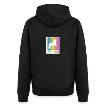 T-shirt licorne vintage - Mignon arc-en-ciel magique - Veste à capuche bio Premium Unisexe - noir - Dos - Nico (187cm)