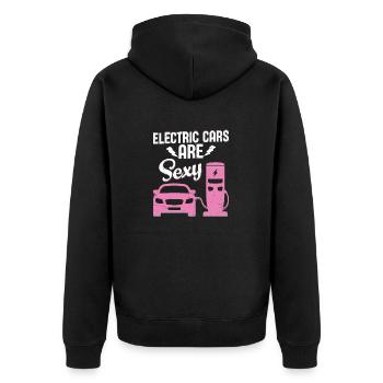 Electric Cars Are Sexy EV Driver Electric Vehicle - Unisex Premium Bio Zip Hoodie - Schwarz - Hinten - Nico (187cm)
