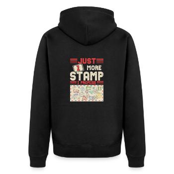 Endless Collection: One More Stamp, Always - Unisex Premium Organic Zip Hoodie - black - Back - Nico (187cm)