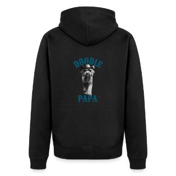 Doodle Papa - Labradoodle Goldendoodle Dad - Veste à capuche bio Premium Unisexe - noir - Dos - Nico (187cm)